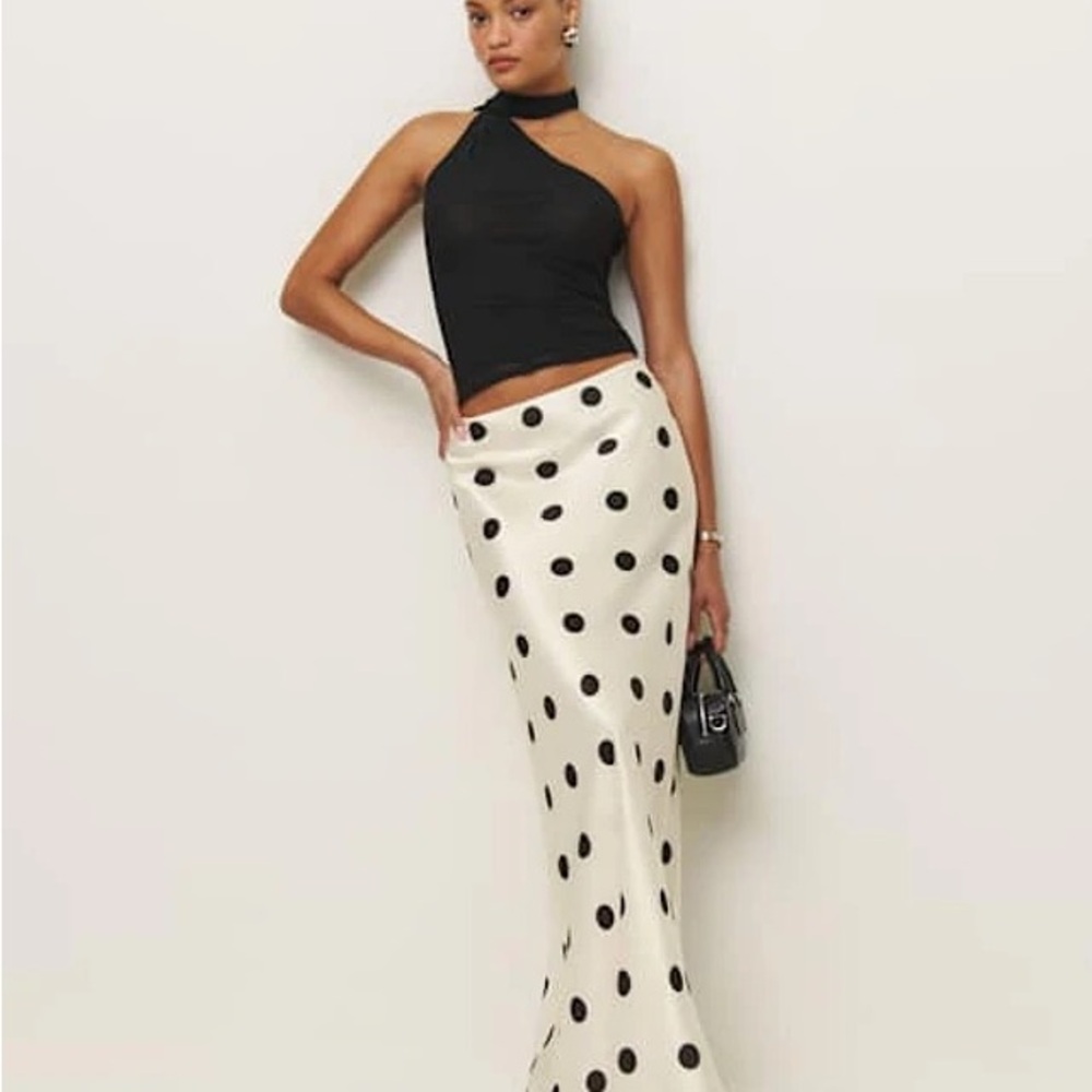 reformation satin bella skirt